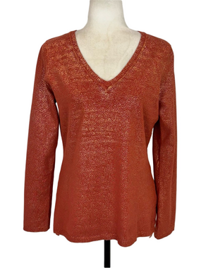 Olive & Oak terracotta and gold sweater